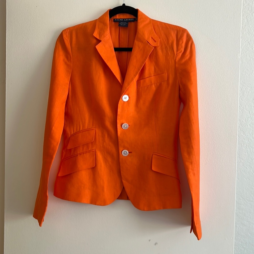 Ralph Lauren orange linen blazer